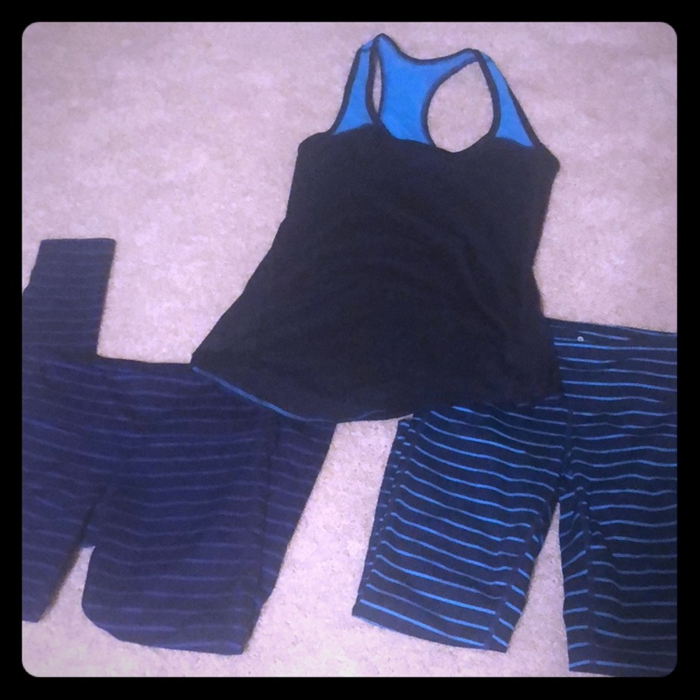 Athleta bundle - striped leggings and tank